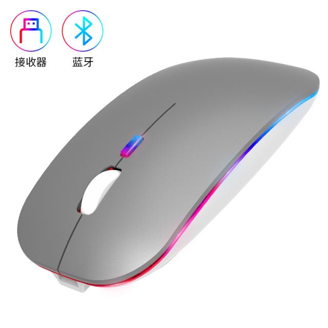 샤오미 마우스 무선 마우스 3 모드 충전 식 typec 블루투스 무선 마우스 5.0 여자 음소거 는 mac 애플 Xiaomi 노트북을 적용, 딥 에어 그레이-블루투스 무선 듀얼 모드 글로우 에디션, 공식 표준