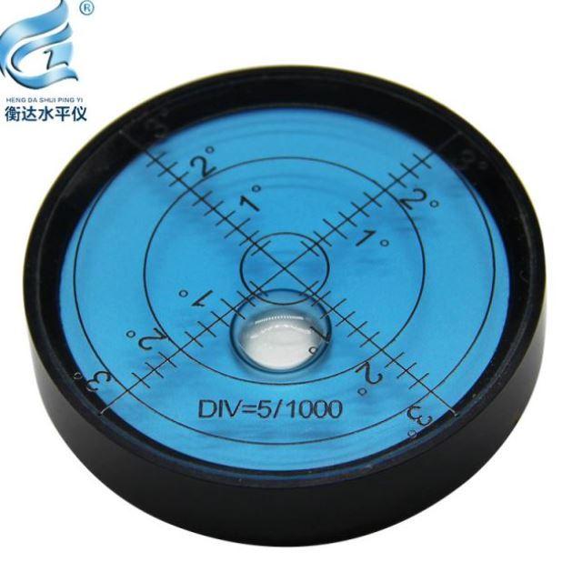 대신리테일 원형수평기 미혹 소형 고정밀도 만상 기포 구슬 수준, 60 *12mm 블랙 유터케이스 블루