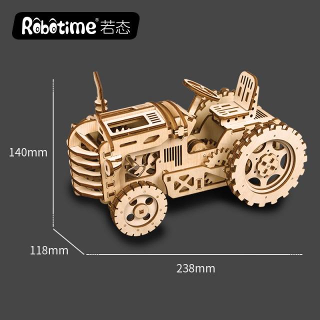 로보타임 Robotime 우드조립 메카니컬 기어 비행선 3D 입체퍼즐 키덜드 친구선물, LK401 트랙터, 입체퍼즐개