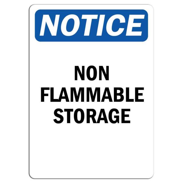 Notice non flammable storage sign 라벨 데칼 스티커 소매점 로그인 모든 표면에 스틱 8