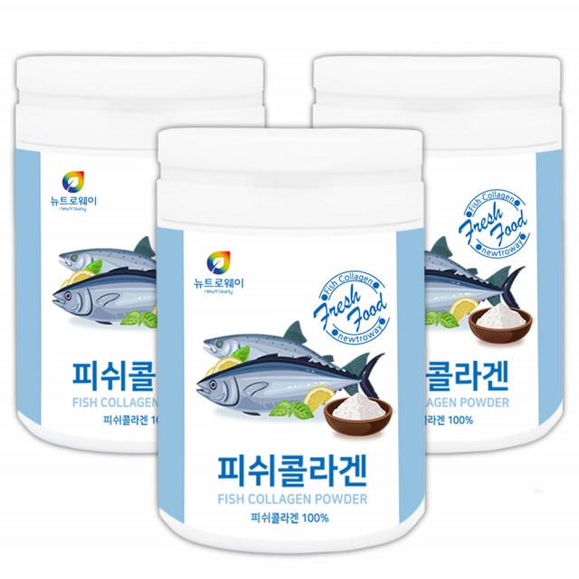 어류칼슘 노르웨이 탄산칼슘 어르신 공증영양제 뉴트로웨이 피쉬콜라겐 분말 100% 230g 3통