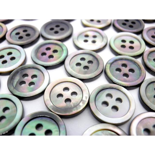 이면까지 고집하다최고의 조개 단추검은 나비 조개 단추 1.8mm두께 단골형 SH-117 4구멍9mm득이 되는 50, 1