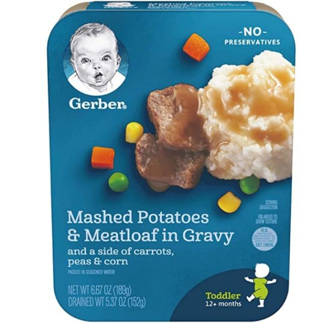 Gerber 거버 매쉬 포테이토&미트로프 그레이비 189g 8팩 Mashed Potatoes with Meatloaf & Gravy, 단일상품