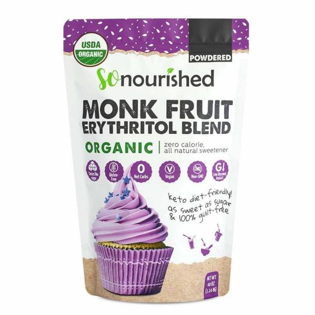 So Nourished 쏘 너리시트 나한과 몽크 프룻 에리스리톨 블렌드 1140g Monk Fruit Erythritol Blend Sweetener with Granular 40 oz, 1팩