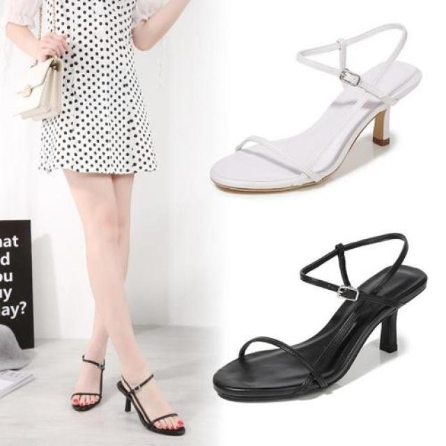 2019 여자 여름 샌들 2019 새로운 여름 샌들 숙녀 패션 단색 섹시 하이힐 6cm 와인 안경과 여성 신발 세대