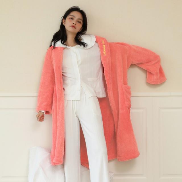 커플파자마 전당 고단함 완전히 새로워지다 가을겨울 잠옷 가운 남성 여성 롱 타입 털 보온 목욕 가능 3625680893, 160 (M)여성 적합 110-130, 살사