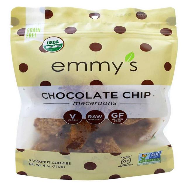 Emmy's Organics Coconut Cookies - Chocolate Chip 6 oz (Pack of 2), 1