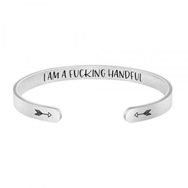 Gag Gifts for Women Motivational Cuff Friend Encouragement Empowerment Jewelry P