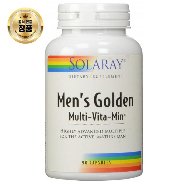 Solaray Mens Golden Multi-Vitamin Capsules 멘즈 골든 멀티 비타민 캡슐 90 카운트, 1개입, 1개