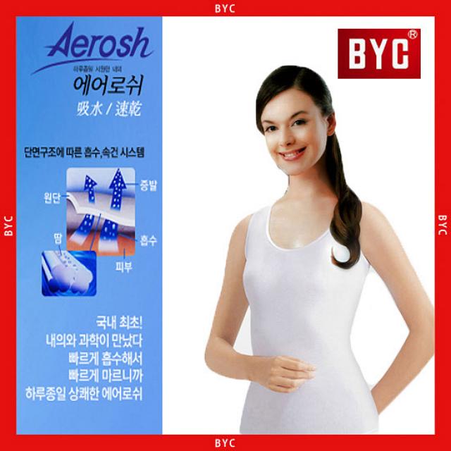 BYC BYC여성 국내 기능성 에어로쉬(흡수속건) 민소매여런닝(A2650)