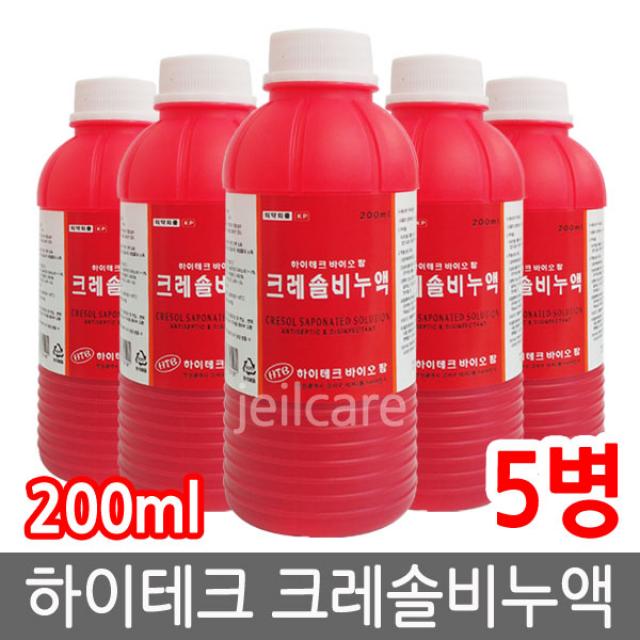 하이테크 바이오 팜 크레졸비누액 200ml 살균제/소독제, 5개