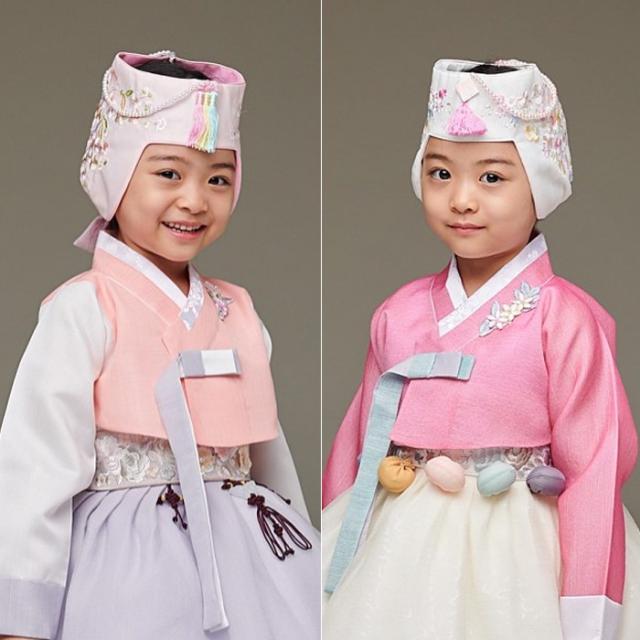 에스큐에스샵 여아 꽃자수 한복모자 비즈장식 한복소품 전통 아동한복 악세사리 - 조바위 꽃수