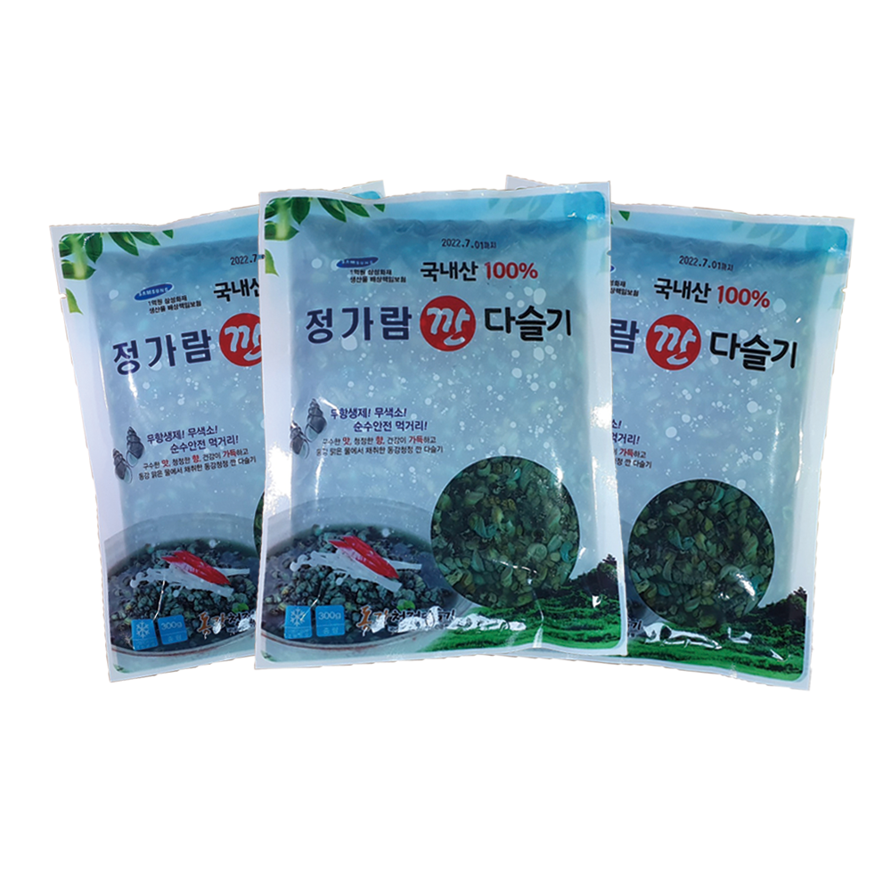 정가람다슬기 국내산100% 자연산 깐 다슬기 300g, 3팩
