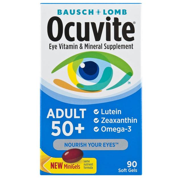 프리비젼 Bausch Lomb Ocuvite Adult 50+ Vitamin & Mineral Supplement with Lutein Zeaxanthin Omega3 오큐바이트 눈 비타민 성인50 플러스 황반 퇴화 90정, 1개, 90