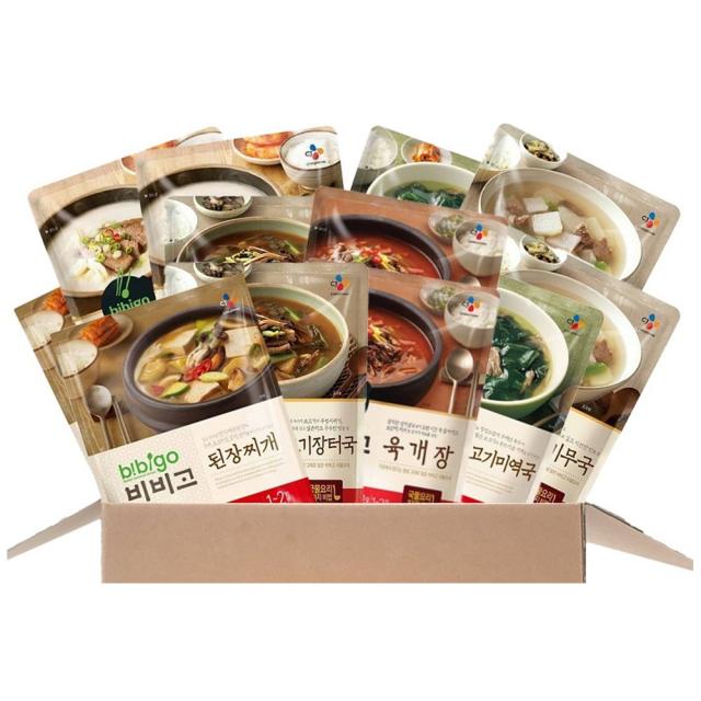 비비고 된장찌개 2개 + 설렁탕 2개 + 소고기무국 2개 + 소고기미역국 2개 + 육개장 2개 + 소고기장터국 2개 1세트