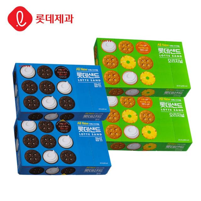 [본사직영]롯데제과 롯데샌드315gX2개+롯데샌드깜뜨315gX2개, 315g, 4개