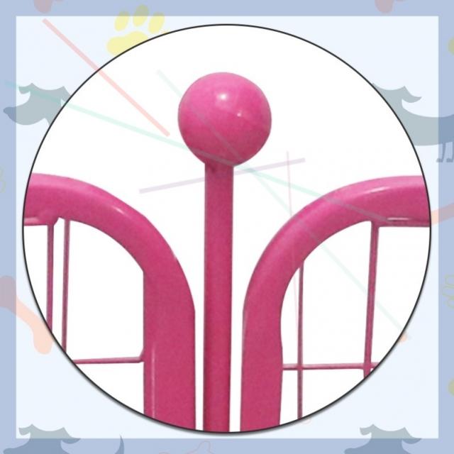 강아지 울타리 애완용 소형 개 고양이 방범 탈옥 실내 격리 문 자유 조립 펜스, 로즈 핑크 CI