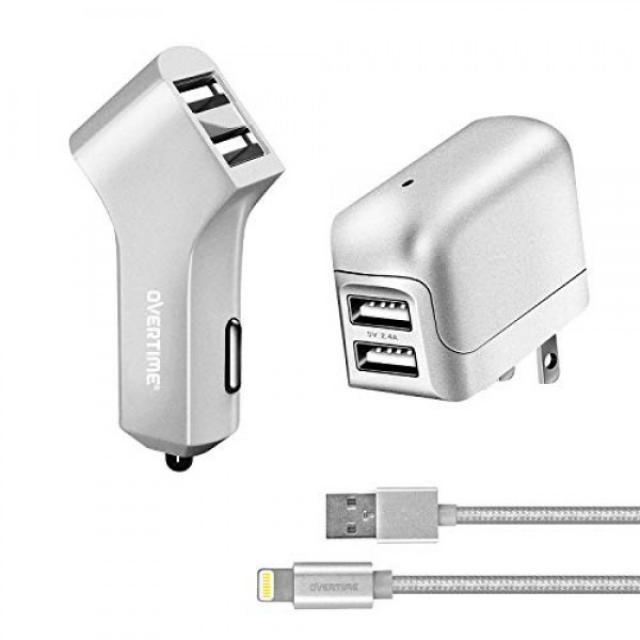 iPhone 충전기 잔업 시간 Apple MFi 인증 6 피트 짜 Lightning USB 케이블 듀얼 포트 벽 & 차량용 충전기 어댑터 f