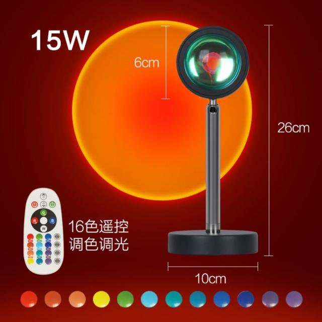 낙조등 넷 홍조 무드등 일몰등 석양등 거실 침실 예술촬영 하루도 빼놓지 않고 스탠드, 26CM-선셋-15W(16색+리모컨)
