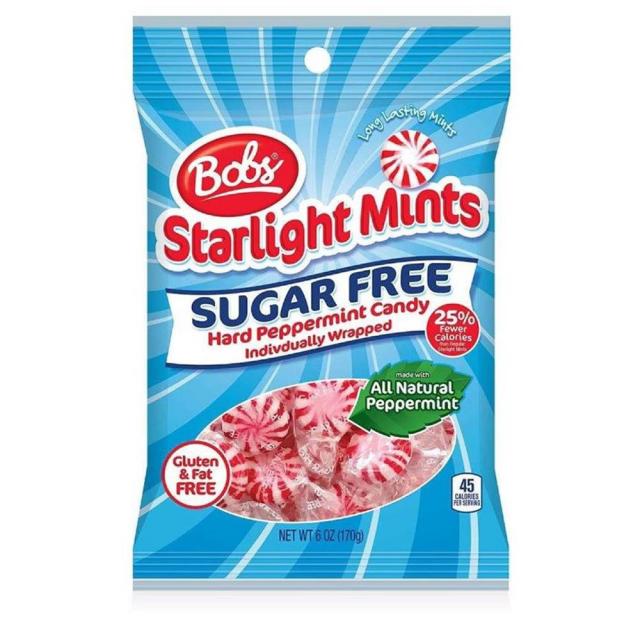 Bobs 봅슬레이 무설탕 별빛 민트 하드 캔디팩 4 6온스 가방 Sugar Free Starlight Mints Hard Candy Pack of 6 oz Bags, 단일상품