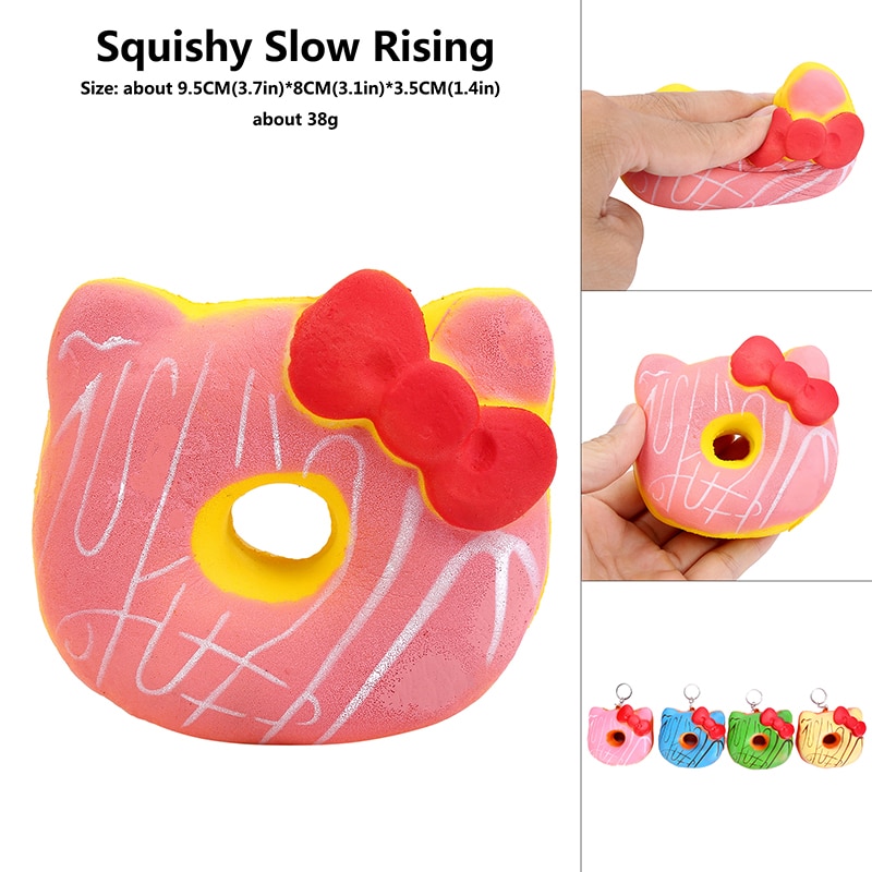 다채로운 소프트 kawaii squishy 동물 도넛 매력 스트랩 펜던트 squishes 무작위로 보낸 교육 뜨거운 짜내기 스트레스 장난감을 완화, 단일