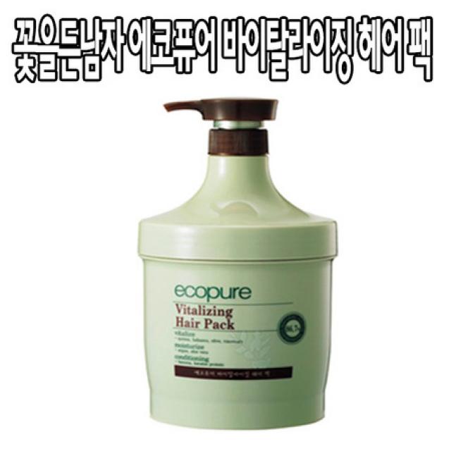 [멸치쇼핑](주)코스모코스 꽃을든남자 에코큐어 바이탈라이징 헤어 팩 1000ml 트리트먼트 컨디셔너, 상세페이지 참조