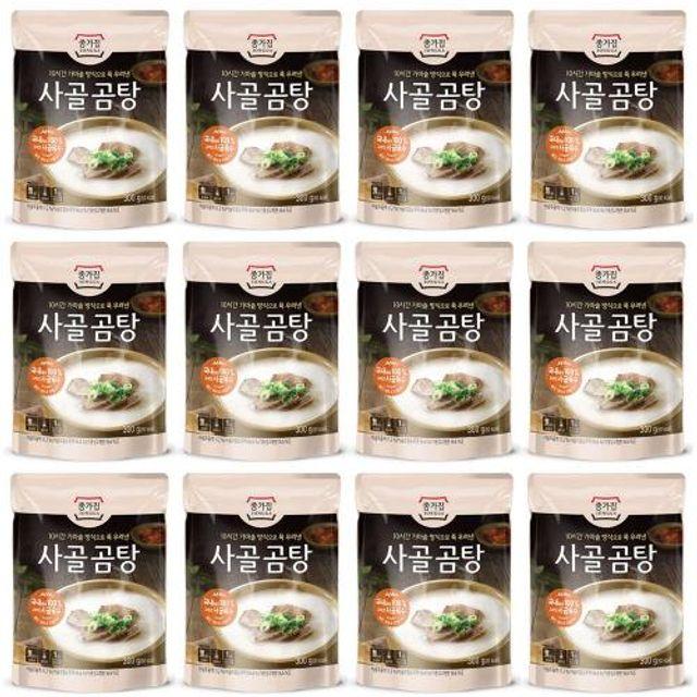 깊은 맛을 살린 10시간 고아낸 진한 사골 곰탕 12개간편식 가공식품 사골곰탕간편식 청정원곰탕 캠핑음식, 사골곰탕300gX12p