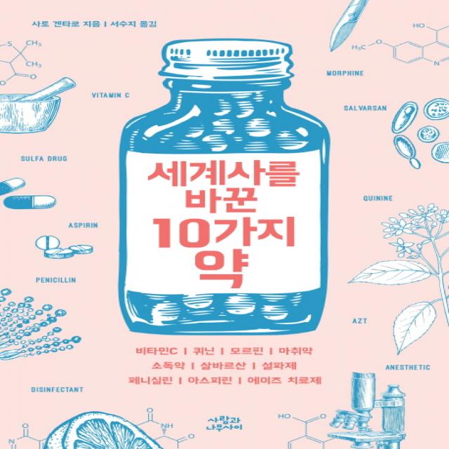 세계사를 바꾼 10가지 약 : 비타민cㅣ퀴닌ㅣ모르핀ㅣ마취약ㅣ소독약|살바르산ㅣ설파제ㅣ페니실린ㅣ아스피린ㅣ에이즈 치료제 사람과나무사이