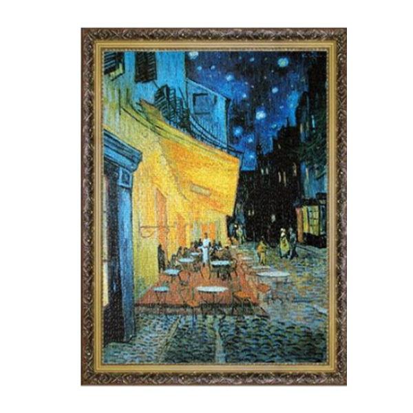 풀템 세계 명화 인테리어 그림 액자 1000피스 100피스 직소퍼즐 키스 복숭아나무, 카페 테라스