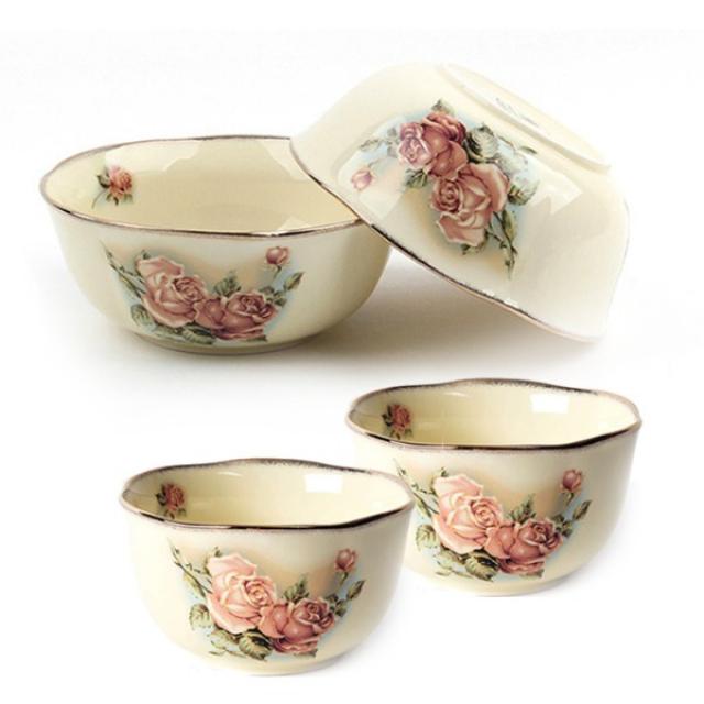 퀸로즈 공기대접4p 2인세트 공기대접4p