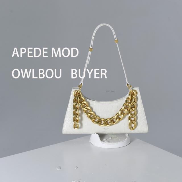 핸드백 APEDE MOD(브랜드 저작권)2020년 봄여름타입 악어무늬 숄더 휴대용가방 화이트