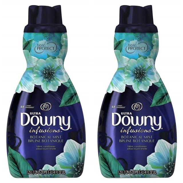 다우니 섬유 유연제 1.23L(41oz) 2개 인퓨전 보타니컬 미스트 향 Downy Infusions Botanical Mist Liquid Fabric Conditioner (Fabric Softener) 41 Fl Oz Single Bottle, 1set