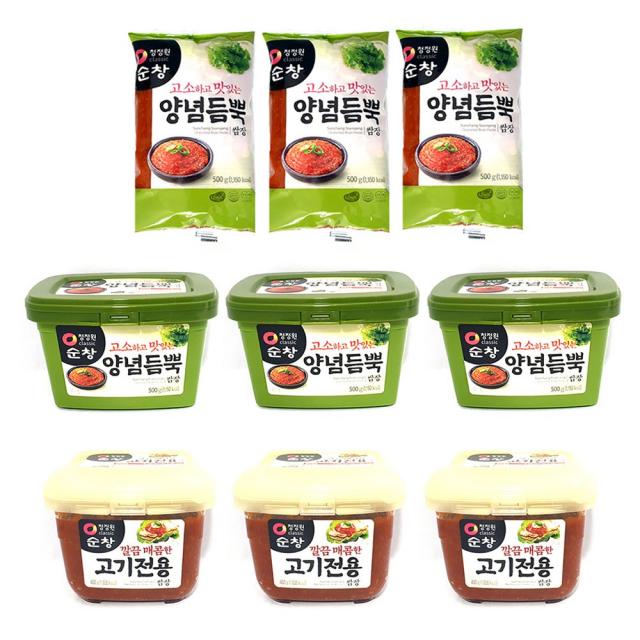 청정원 순창 양념쌈장 3개묶음 고기쌈장 된장 막장, 순창 깔끔매콤 고기전용쌈장 용기 450gx3개