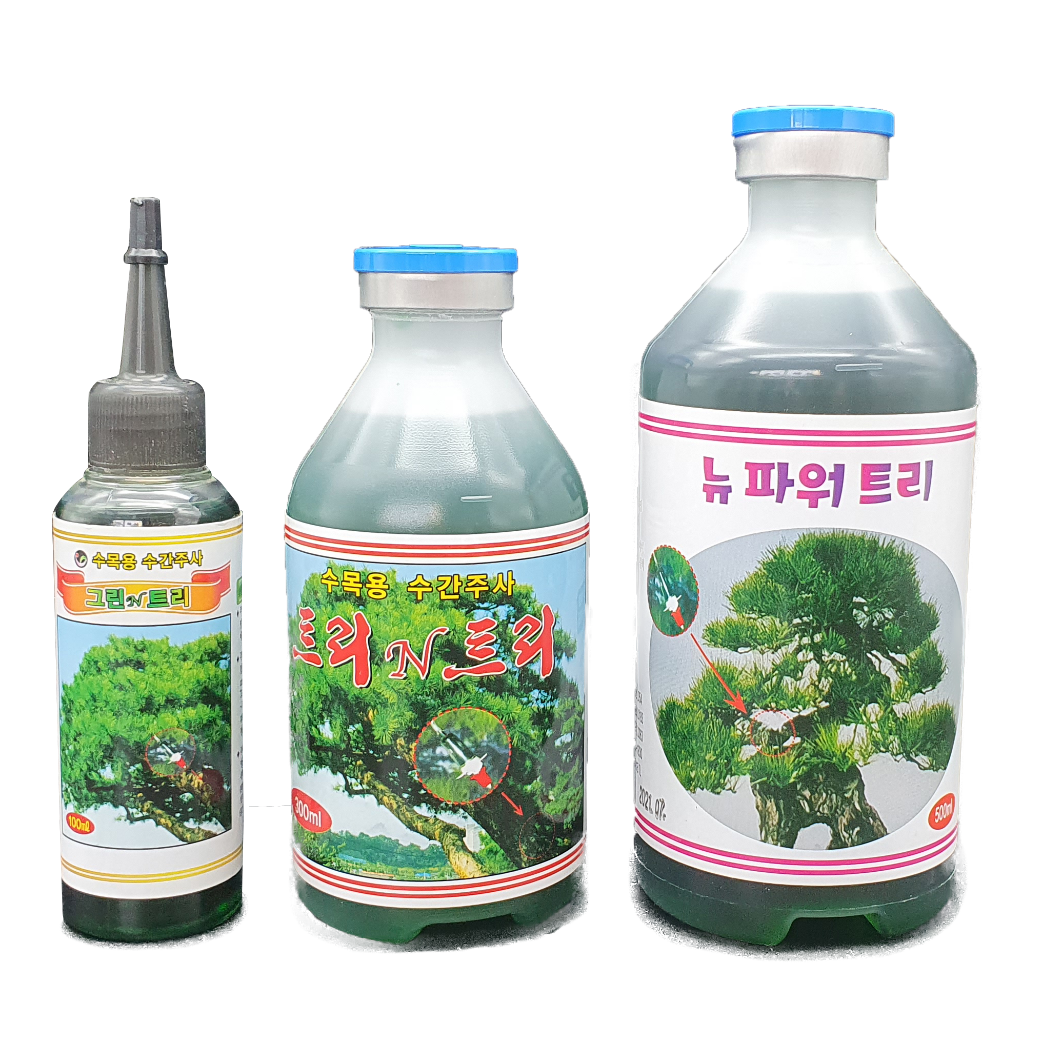 뉴파워트리 수목용 수간주사 500ml 나무영양제 조경수관리 이식나무 수세회복 질소 수용성인산 붕소 아연 구리 철분장애 활화현상 냉해 가뭄해예방 광합성촉진 소나무