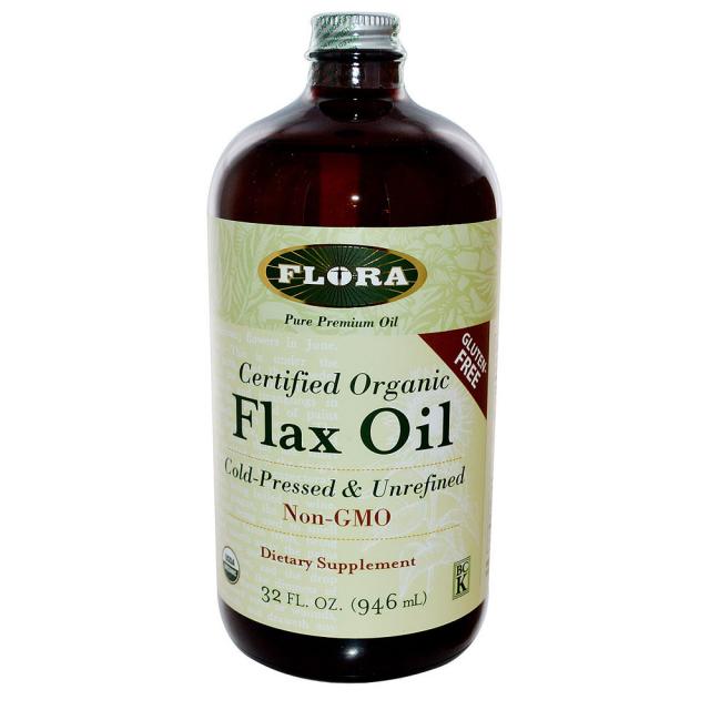 Flora 플로라 인증된 유기농 아마씨유 플랙시드 오일 946ml Certified Organic Flax Oil 32 fl, 1개