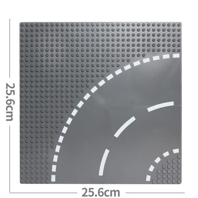 클래식 도시 도로 거리베이스 플레이트 블록 직선 사거리 곡선 T-접합 DIY 조립 빌딩 블록 부품 기본 플레이트 선물, Curve