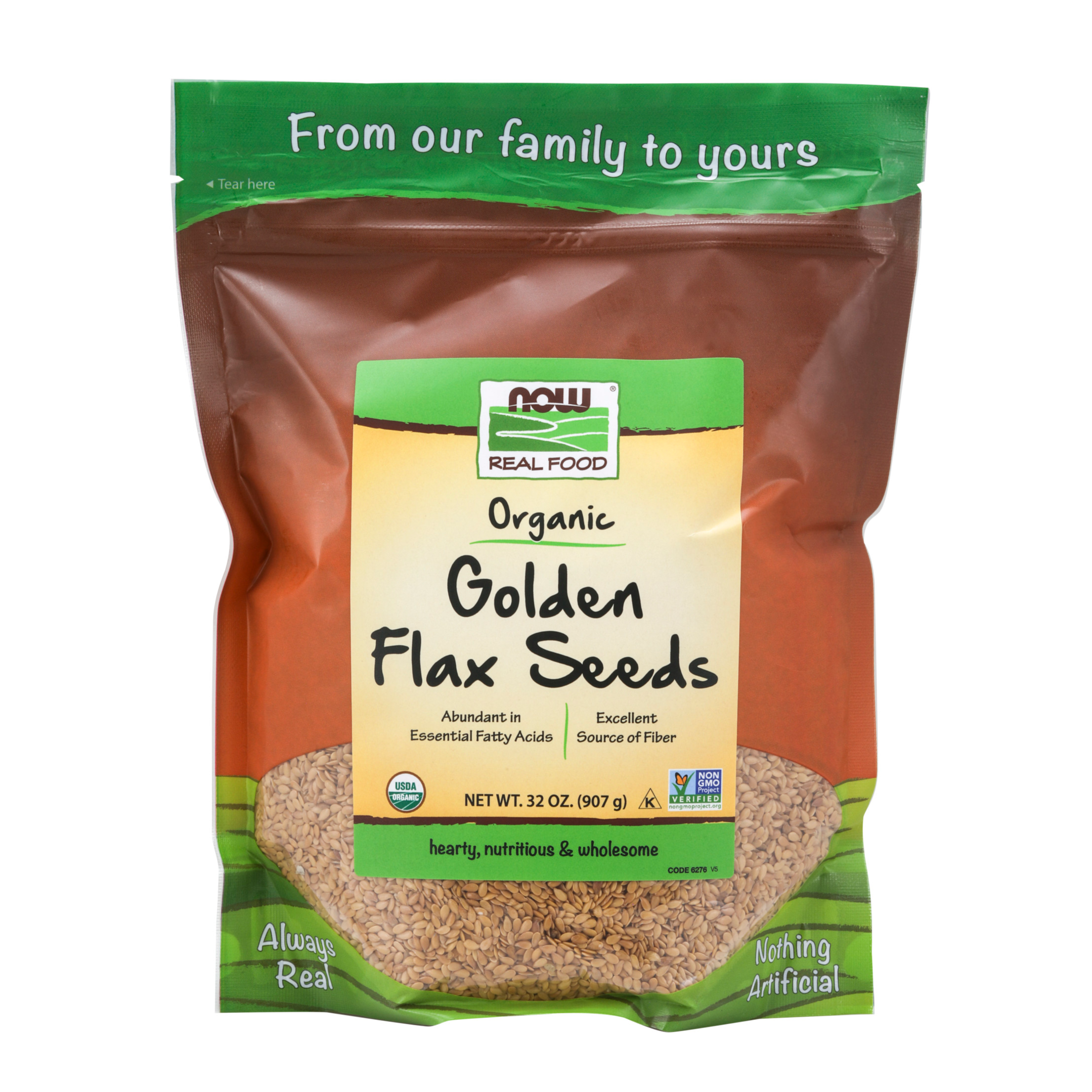 Now Real Food 리얼푸드 서티파이드 오가닉 골든 플랙씨드 907g 1개