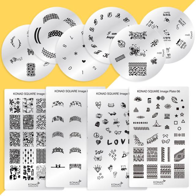 코나드 스탬핑네일아트 이미지판 플레이트, 1개, 01.원형플레이트 m092