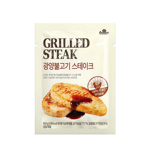 [꼬꼬빌] 닭가슴살 스테이크 광양불고기 100g x 5팩, 스테이크 광양불고기 5팩, 상세설명 참조