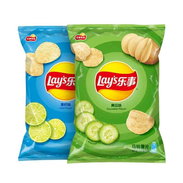 Lays 레이즈 특이한 감자칩 오이맛 2봉 + 레몬맛 1세트