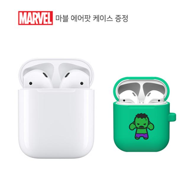 애플 정품AirPods 에어팟2세대 유선 블루투스이어폰, 에어팟+헐크, 유선충전