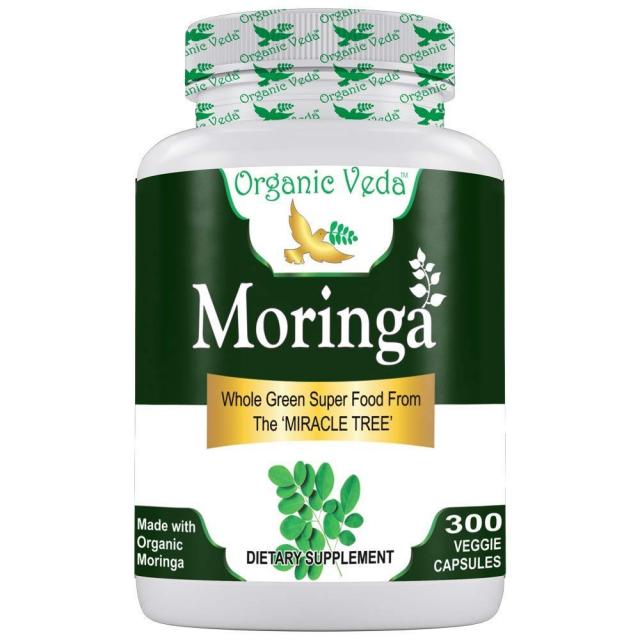 Organic Veda Moringa 모링가 1200mg 300캡슐, 1병, 300정