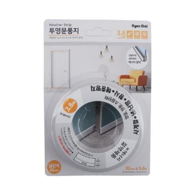 [멸치쇼핑]문풍지(특수테이프 우레탄 투명문풍지)0.2X32mmX3.8M 창문문풍지 문풍지 먼지유입방지문풍지 바람막이문풍, 상세페이지 참조