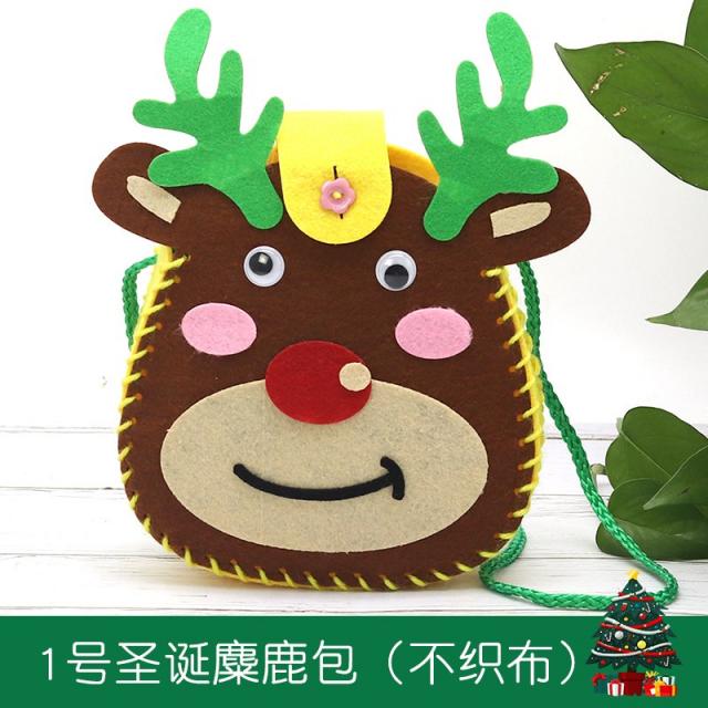 크리스마스홀더 핸드메이드 DIY 부직포 노 인백팩 봉제 가방 정원 제작 재료 꾸러미 2469003763, 1번 성탄 사불상 가방