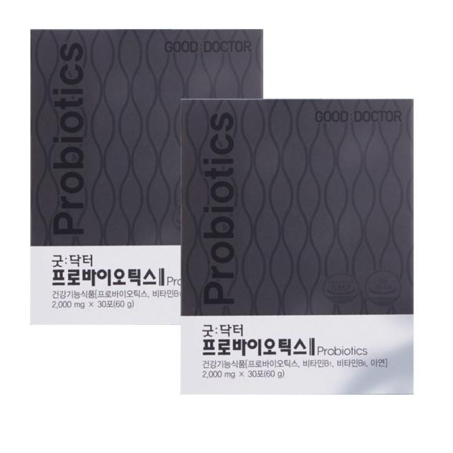 Renumedi 리뉴메디 굿닥터 프로바이오틱스 2팩 2개월분 규칙적 배변활동 유산균 아연 비타민, 30포