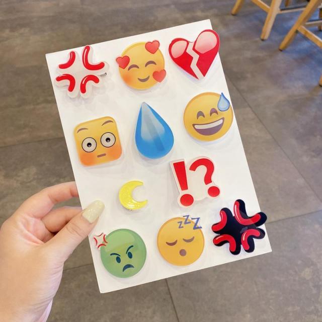 땀방울 머리핀 여자 땀 흘리다 emoji 머리장식 물방울 머리핀