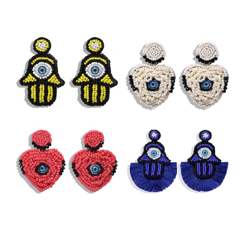 패션 아이 페르시 드롭 귀걸이 여성 2019 멀티 컬러 하트 tassels 귀여운 진술 매력 보석 새로운 선물 파티 도매