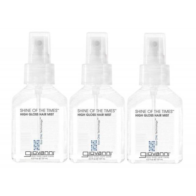 GIOVANNI 시간의 끝 마무리 고광택 헤어 미스트 4.3 온스. 안티 프리즈 헤어 스무딩 파라벤 없음 컬러 세이프 (3 팩) GIOVA, 단일상품