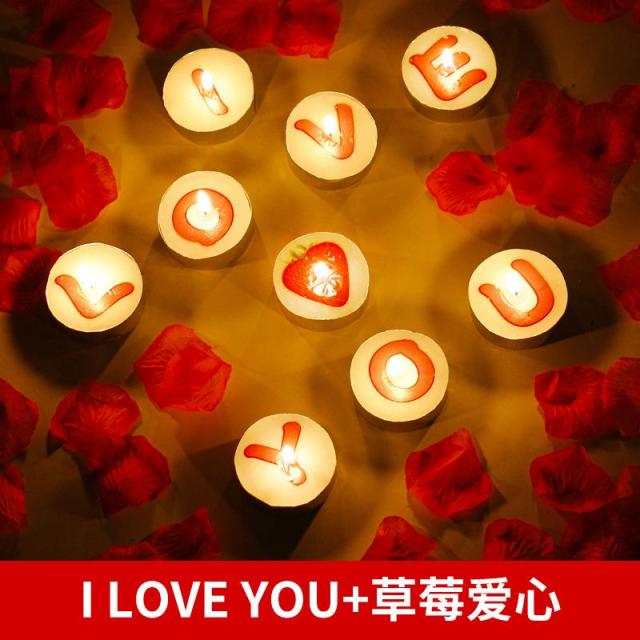 인테리어DIY 인쇄레터링 양초 로맨스 남편 생일 촛불이 늦게 켜지다 식탁보 놓다 프로포즈 소품 장식 4663383452, Iloveyou+ 사랑하트 9개 양초