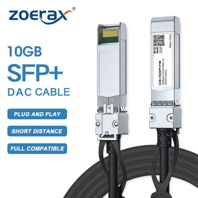 ZoeRax 10G SFP Twinax 케이블 CiscoHuaweiMikroTikHPIntel... etc. 를 위해 직접 부착 구리 DAC 수동적인 0.5-10M 스위치, [03] 1m 30AWG